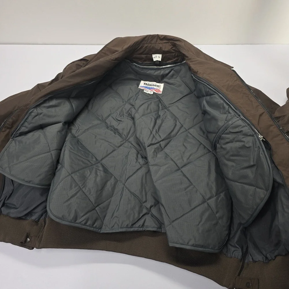 Vintage Blauer USA Brown Bomber Jacket Chief Engr Michael XL 48-50 Deadstock New